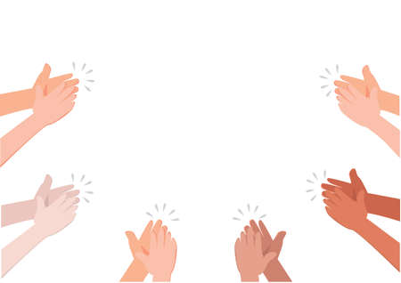 Applause of group of people. Hands clap. Congratulations, cheering, thanksgiving, thanks. Flat style...