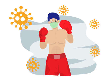Self defense As a result of the coronavirus outbreak, you need to be prepared at all times.のイラスト素材