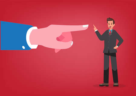 The leader gave the wrong order. and from emotion Followers must explain why. possibility for victoryのイラスト素材