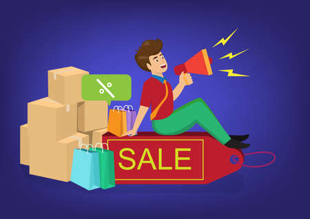 Start a successful small business owner, young lady, prepare parcel boxes for customers, SME entrepreneurs, online business ideasのイラスト素材