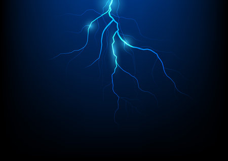 lightning lightning thunderstorm electric flash vector illustration sky dangerous light effectのイラスト素材