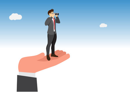 have a business vision look for job opportunities leadership Business direction or discovery concept. Confidence. Vector illustration.のイラスト素材