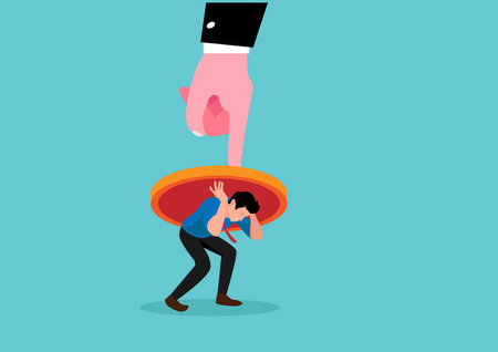 Big traders force small traders to bear higher costs in various ways. Supervisor Stock Illustrationのイラスト素材