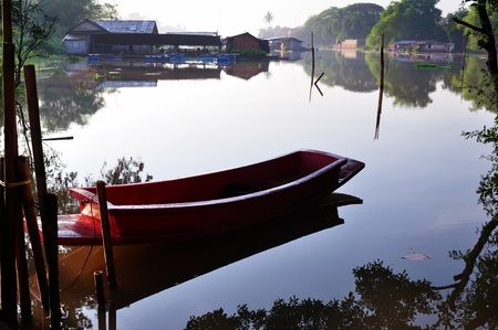 Sakaekrang river,Uthaithani,Thailand.の写真素材