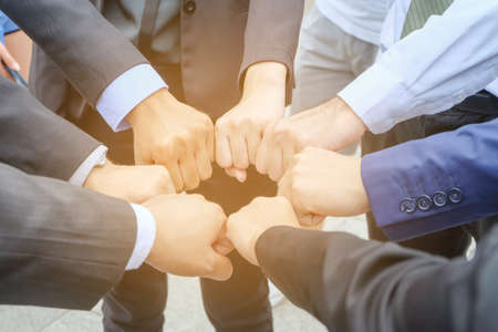 Teamwork togetherness collaboration, cycle,business teamwork concept.の写真素材