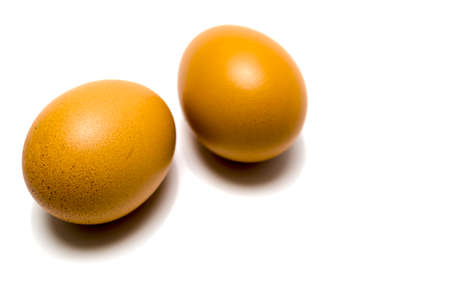 Eggs on the white backgroundの写真素材