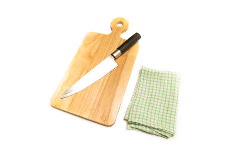 knife on wooden cutting board