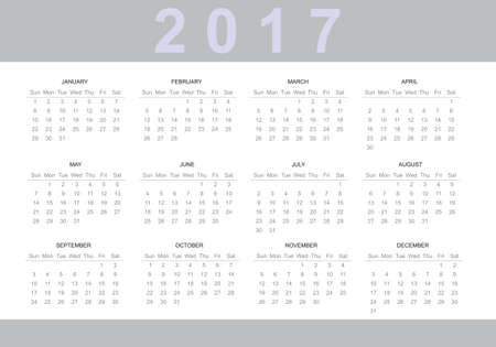 monthly Calendar 2017の写真素材