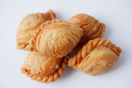 chicken curry puff Thai food,Crispy outside, soft inside.の写真素材