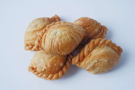 chicken curry puff Thai food,Crispy outside, soft inside.の写真素材