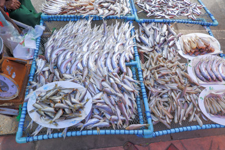 Dried fish without scales Many are sold on the streets of Thailand.