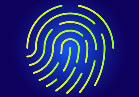 Colored Graphic Fingerprint type Vector.のイラスト素材