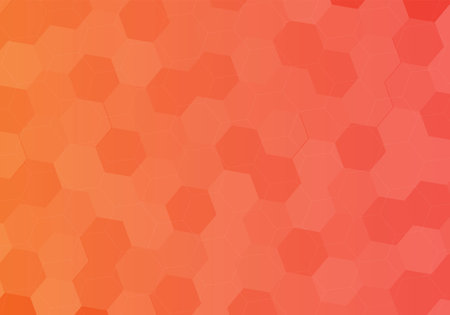 hexagon abstract background honeycomb shape orange gradient : Vectorのイラスト素材