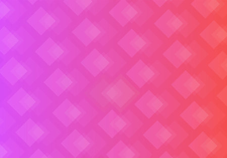 Abstract background composed of technologically themed squares gradient from light pink to dark :...