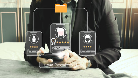 human resources personnel analysis concept Changing the HR Landscape for Sustainable Business Success Driven by insights and focused on goals, processes, goals, skills and career opportunities.の写真素材