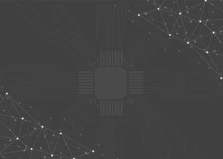 high tech digital technology network Abstract technology grey background, hi-tech communication concept, circuit board, vector illustrationのイラスト素材