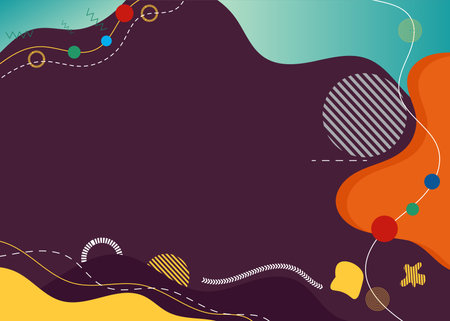 Colorful Organic Geometric Shapes Element Abstract Background Vectorのイラスト素材