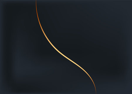 Modern luxury abstract background with golden line elements glowing pattern. Elegant curve geometric shapes on dark blue background. Vector illustration for designのイラスト素材