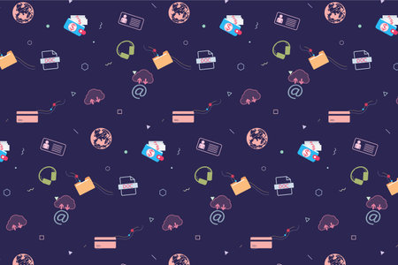 Pattern with concept about storage and data storage in blue tones background vector abstract pattern...
