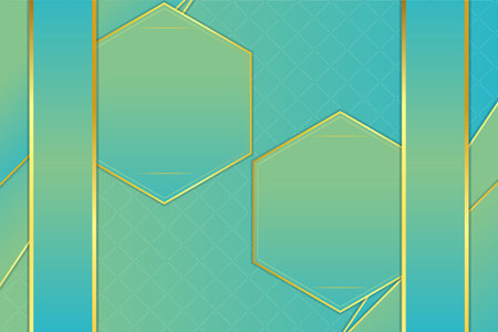 Modern luxury abstract background with golden line elements. modern blue green background vector for designのイラスト素材