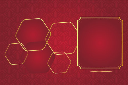 modern luxury abstract background with golden line elements Stylish gradient red background for vector designのイラスト素材