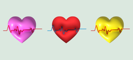 Valentine concept love heart for graphic decorate. render 3d illustationの写真素材