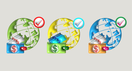 Illustration 3D icon symbol about financial transactions anywhereの写真素材