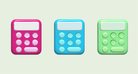 Calculator symbol icon 3D illustrationの写真素材