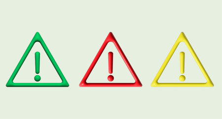 3D illustration. Symbols with caution symbols.の写真素材