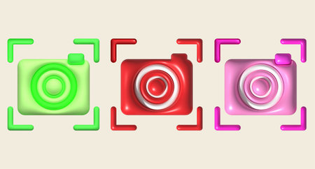 Photography focus point icon 3D illustration