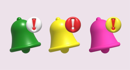 Notification bell 3D illustrationの写真素材