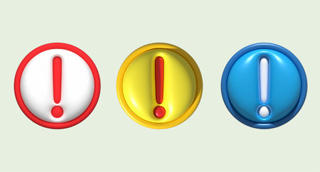 3D illustration. Symbols with caution symbols.の写真素材