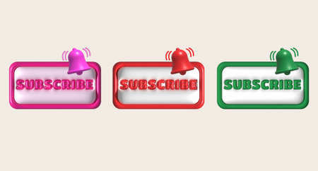 3D illustration subscribe icon. Subscribe button. 3D element.の写真素材