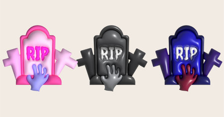 3D illustration. Grave for Halloween. RIP. Ancient grave. Halloween elements for designの写真素材