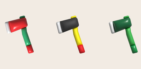 3d illustration ax camping and hiking equipment
