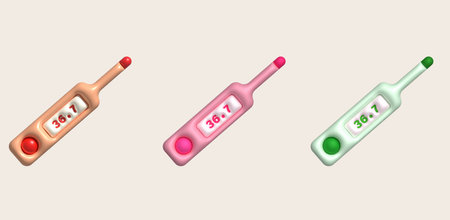 3D icon.Fever temperature measuring device minimalist style illustration