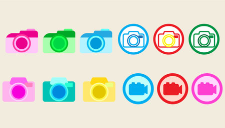Collection Camera icon.Set of Camera for design workのイラスト素材