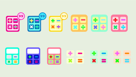 Collection Calculator symbol icon.Set of Calculator.のイラスト素材