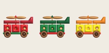 3D illustration childrens toy helicopter.Kids toys minimal style.の写真素材