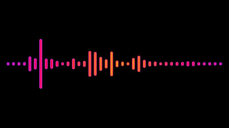 Digital sound waves on black background