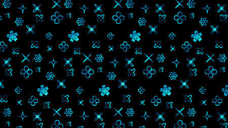 Glowing looping neon effect background, black background.の写真素材