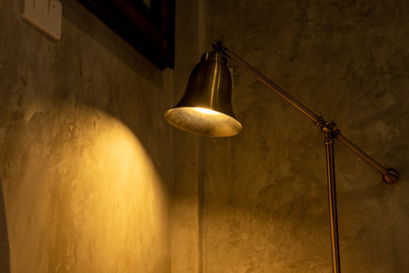 Vintage lamp with loft style wallの写真素材