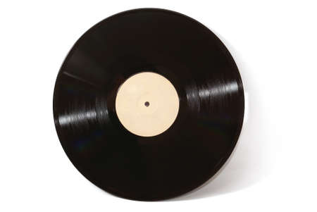 Gramophone vinyl record isolated on white backgroundの写真素材