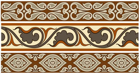 Abstract vector seamless old-styled ornate borderのイラスト素材