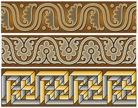 Abstract vector seamless old-styled ornate borderのイラスト素材