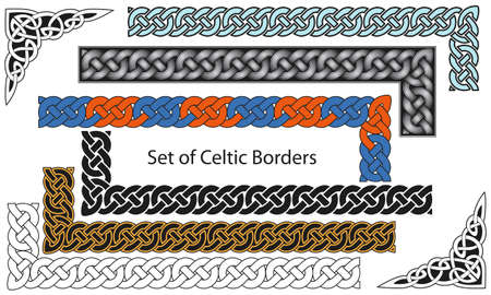 Vector set of Celtic style bordersのイラスト素材