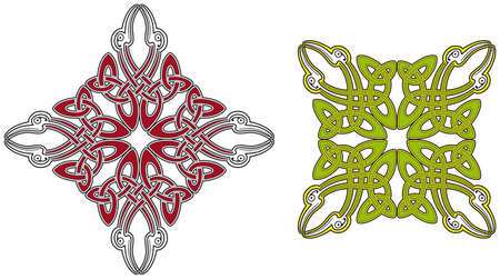 Detailed celtic design element with birds and animalsのイラスト素材