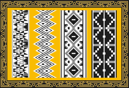 Set of ancient american indian patterns
