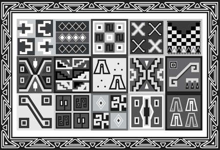 Set of ancient american indian patterns