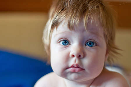 Portrait of cute baby girlの写真素材